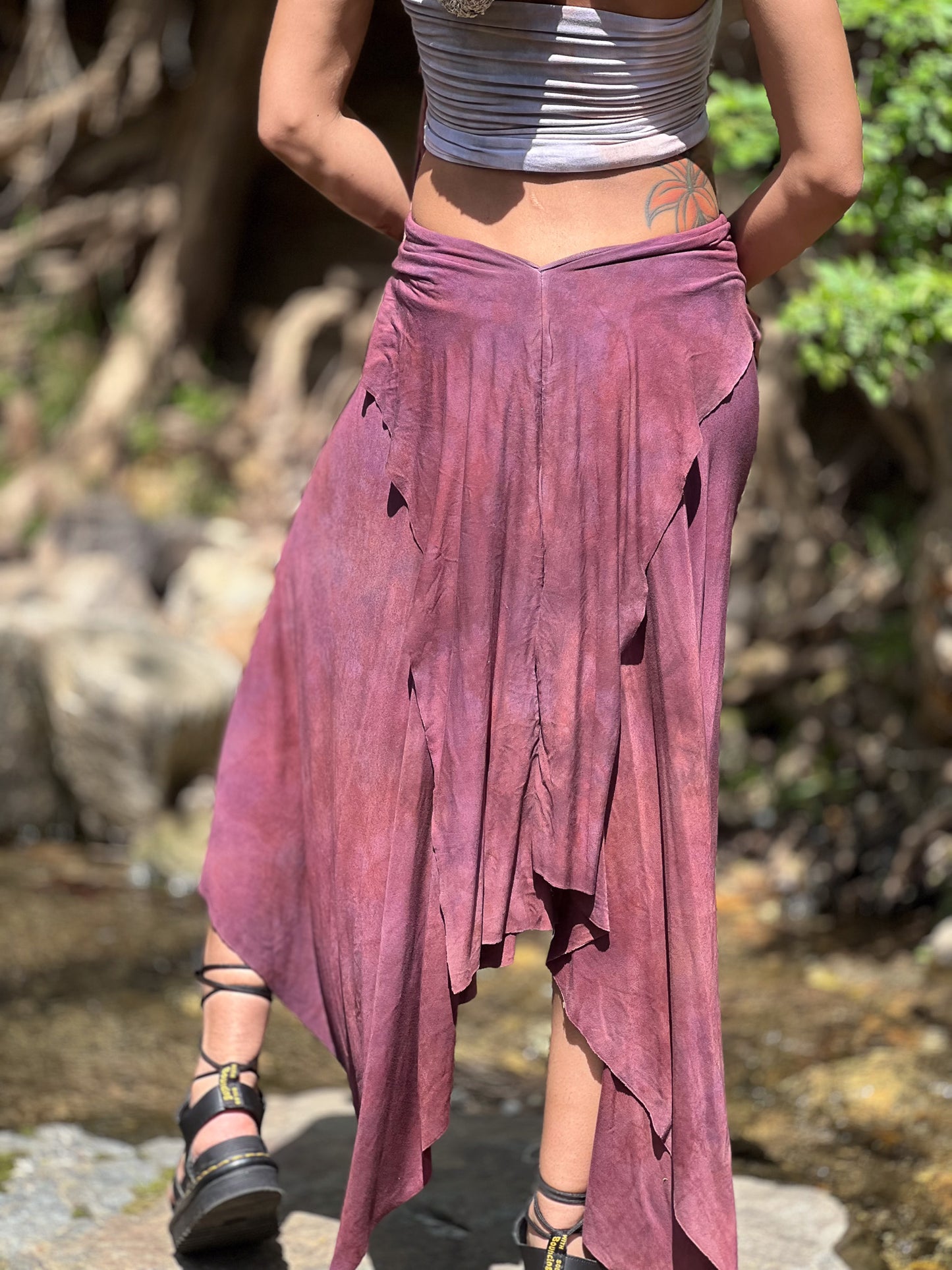 Magenta Dyed Maxi Athena Skirt