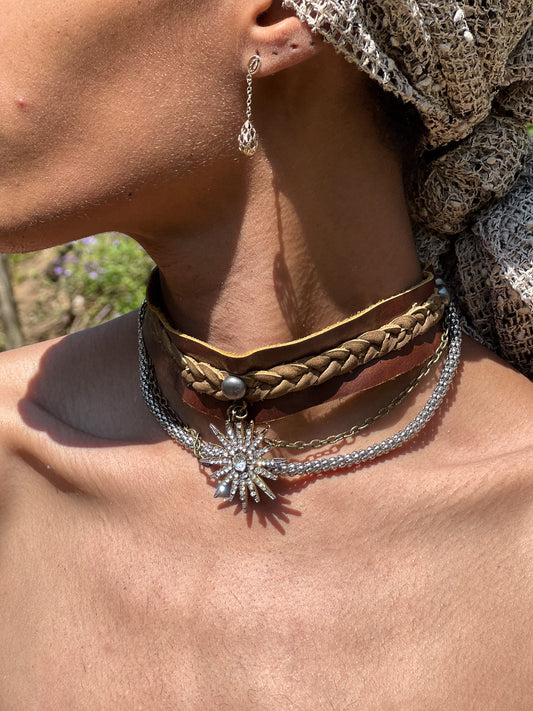 Urania Braided Leather Choker