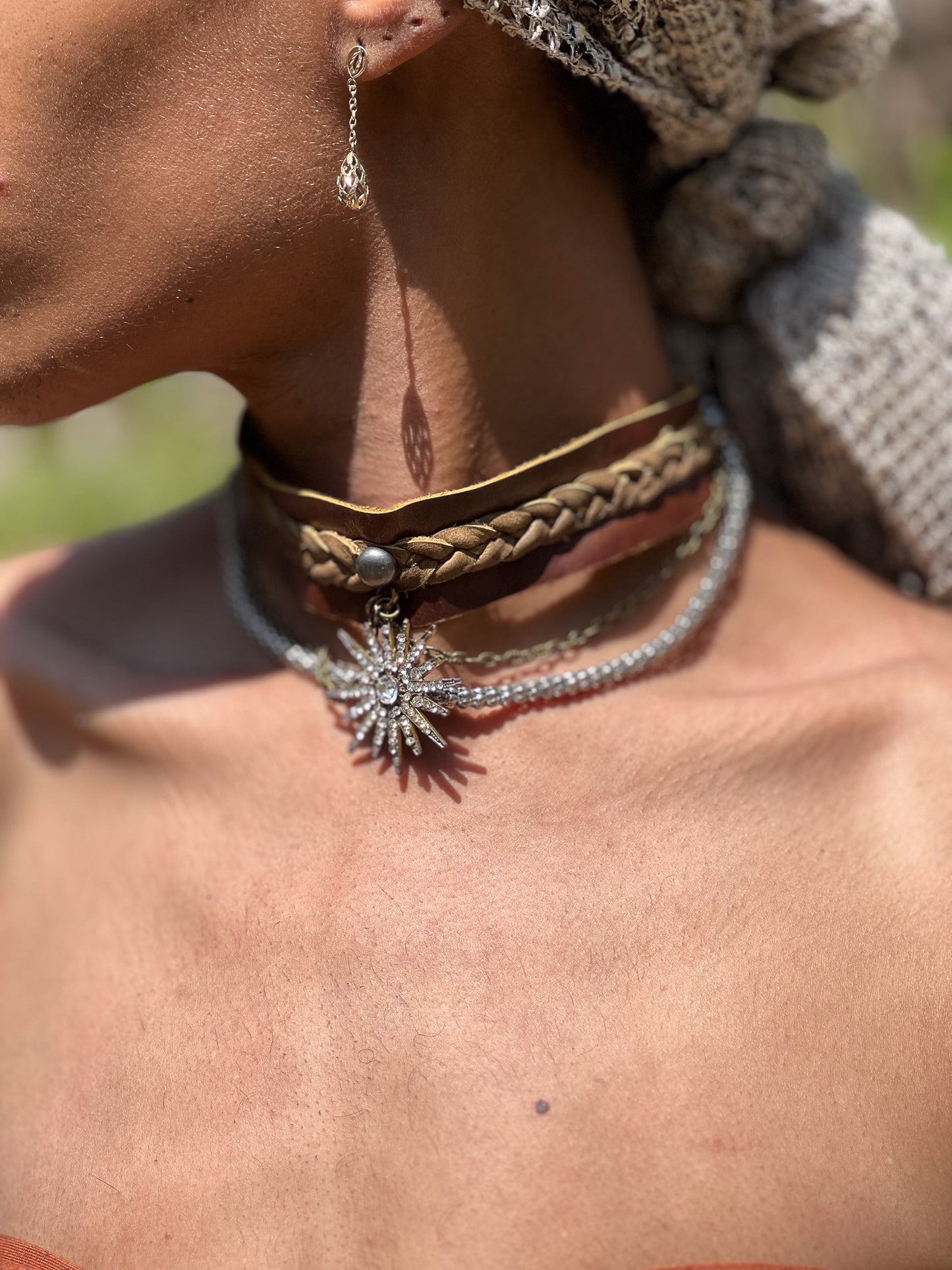 Urania Braided Leather Choker