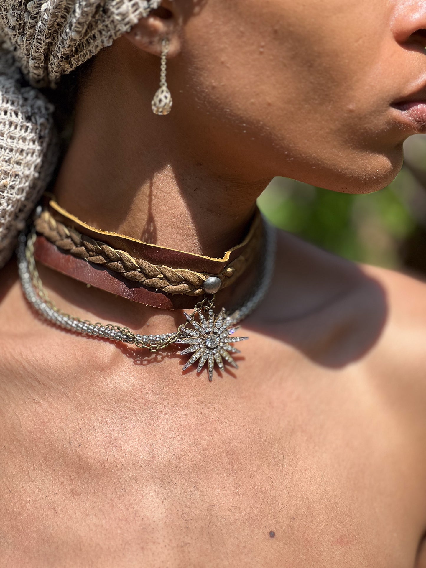 Urania Braided Leather Choker