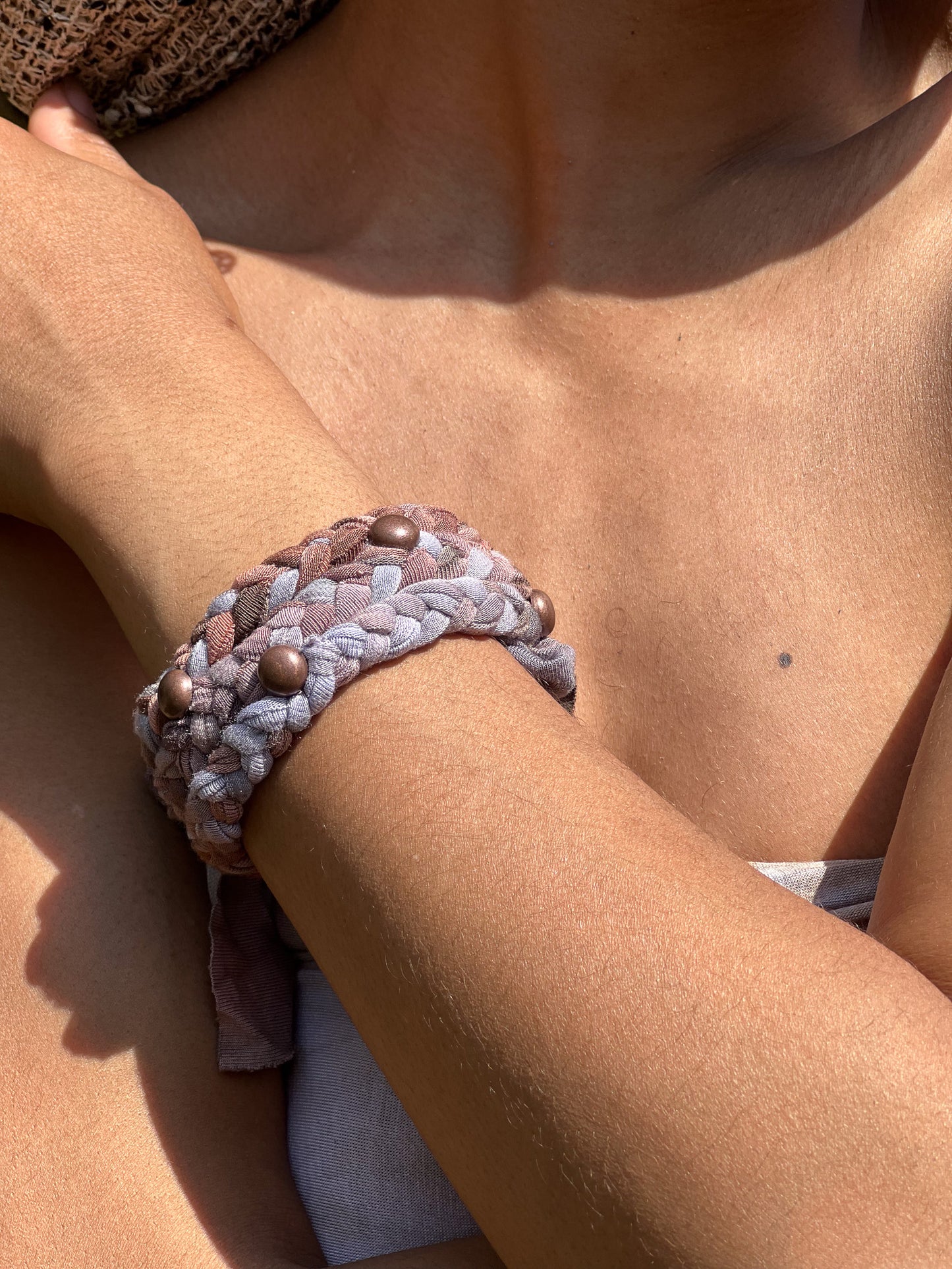 Mauve & Lilac Braided Cuff