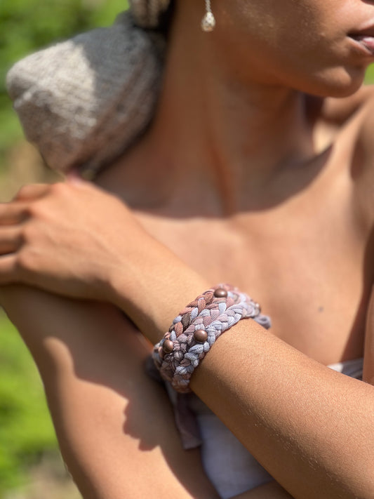 Mauve & Lilac Braided Cuff