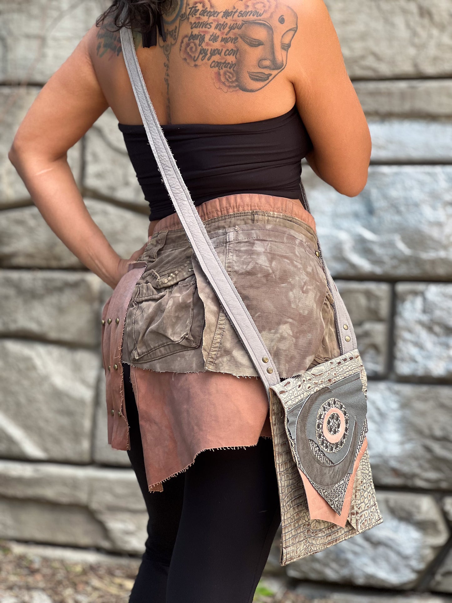 Crescent Moon Leather Crossbody Bag