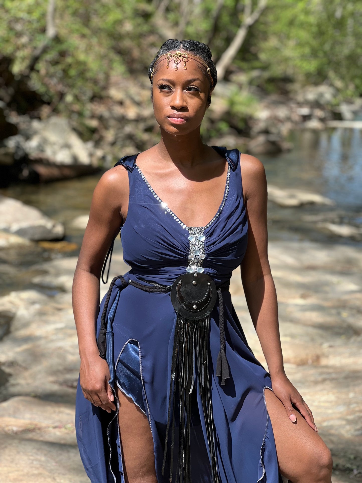 Indigo Midnight Goddess Dress