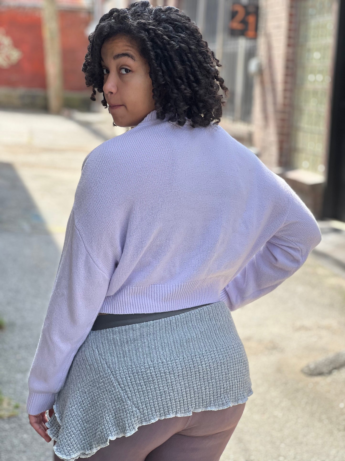 Light Lavender 'Transformation' Print Sweater