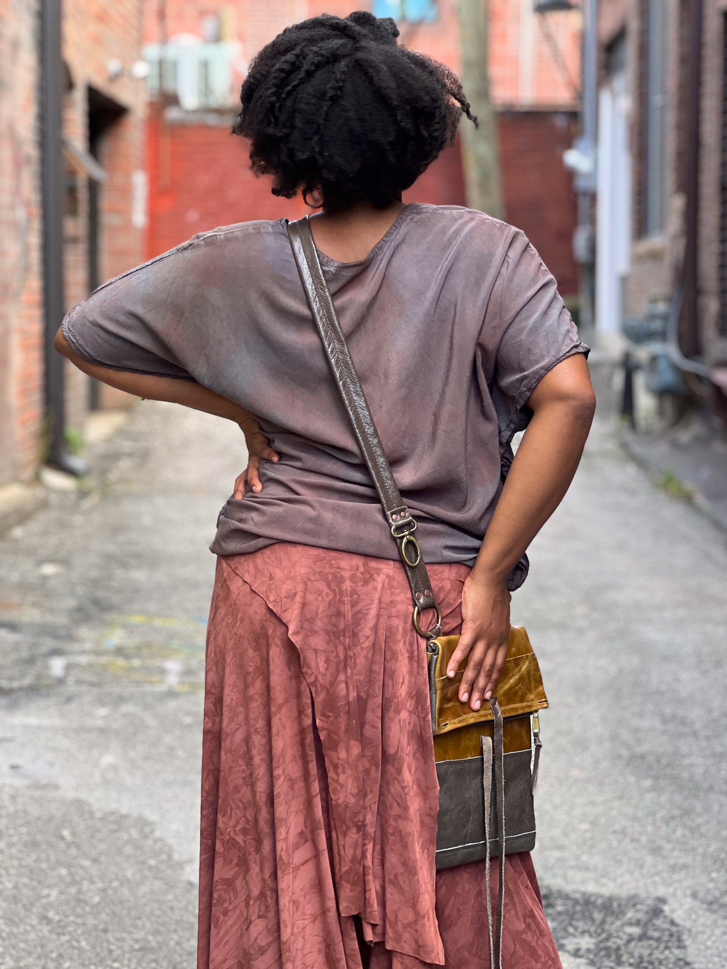 Two-Tone Fold Cross Body Bag