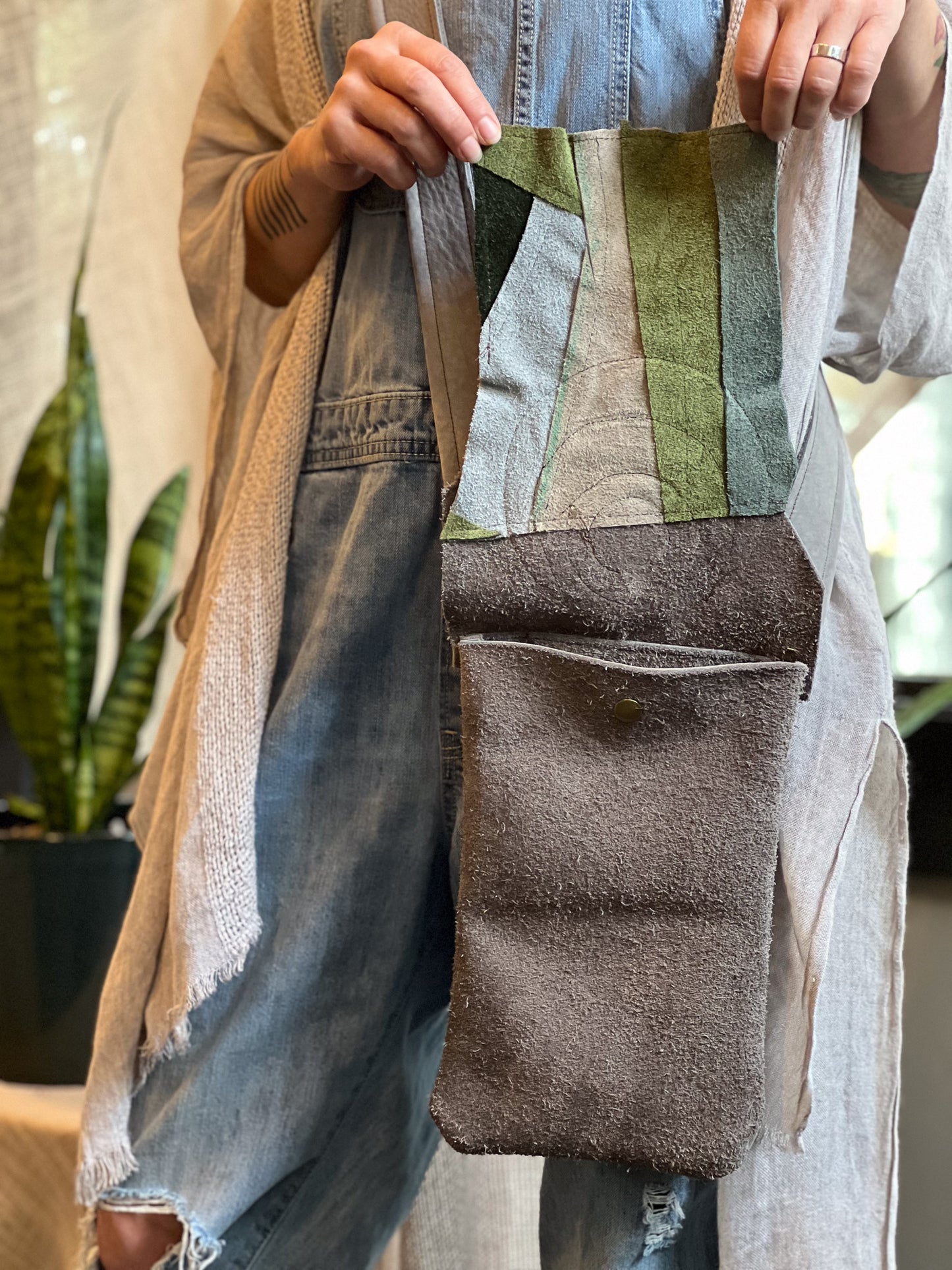 Lunar Patchwork Crossbody Messenger Bag