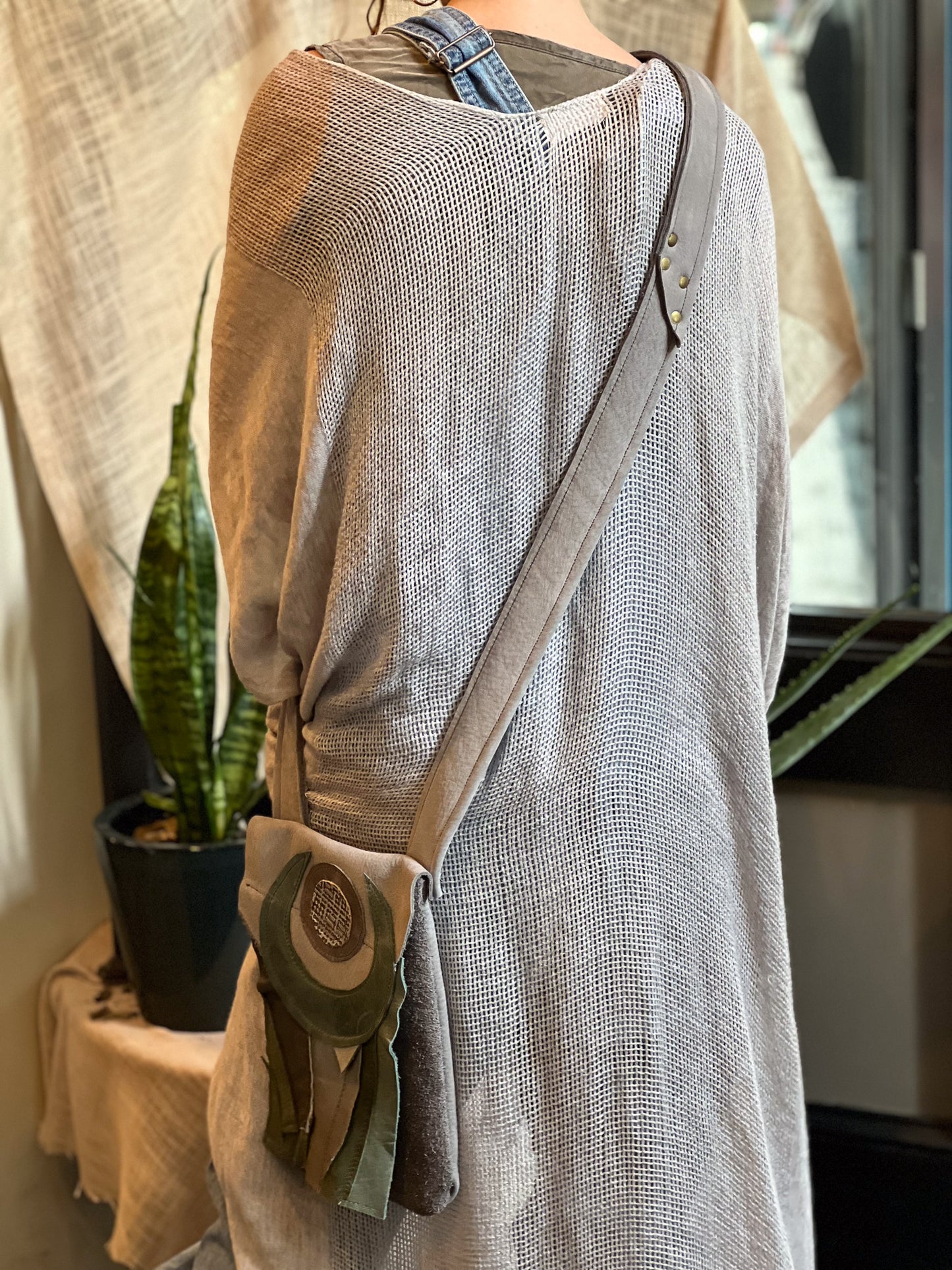 Lunar Patchwork Crossbody Messenger Bag