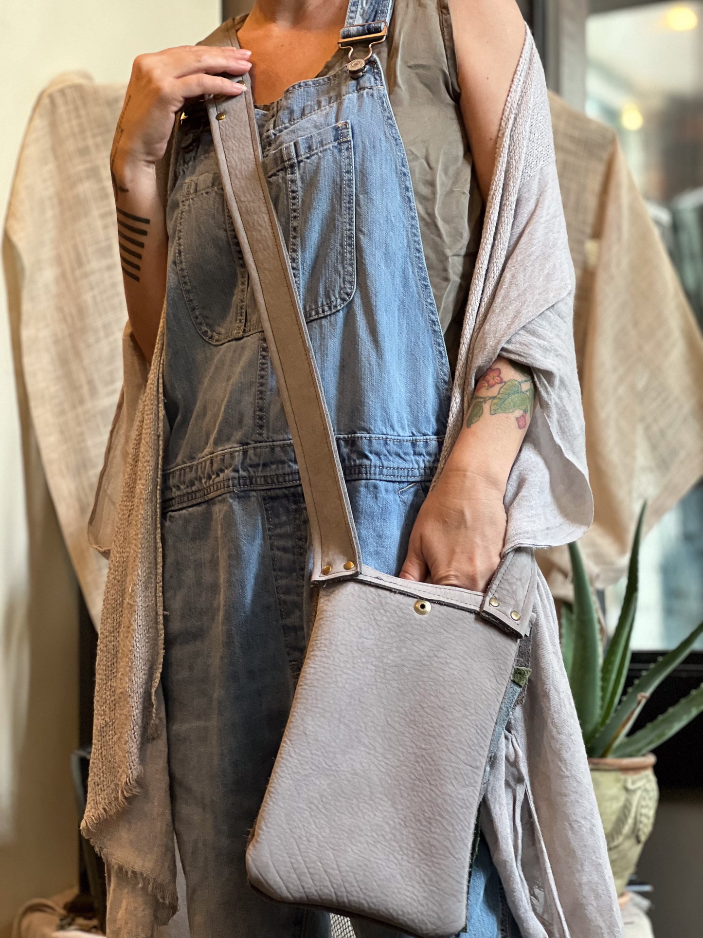 Lunar Patchwork Crossbody Messenger Bag