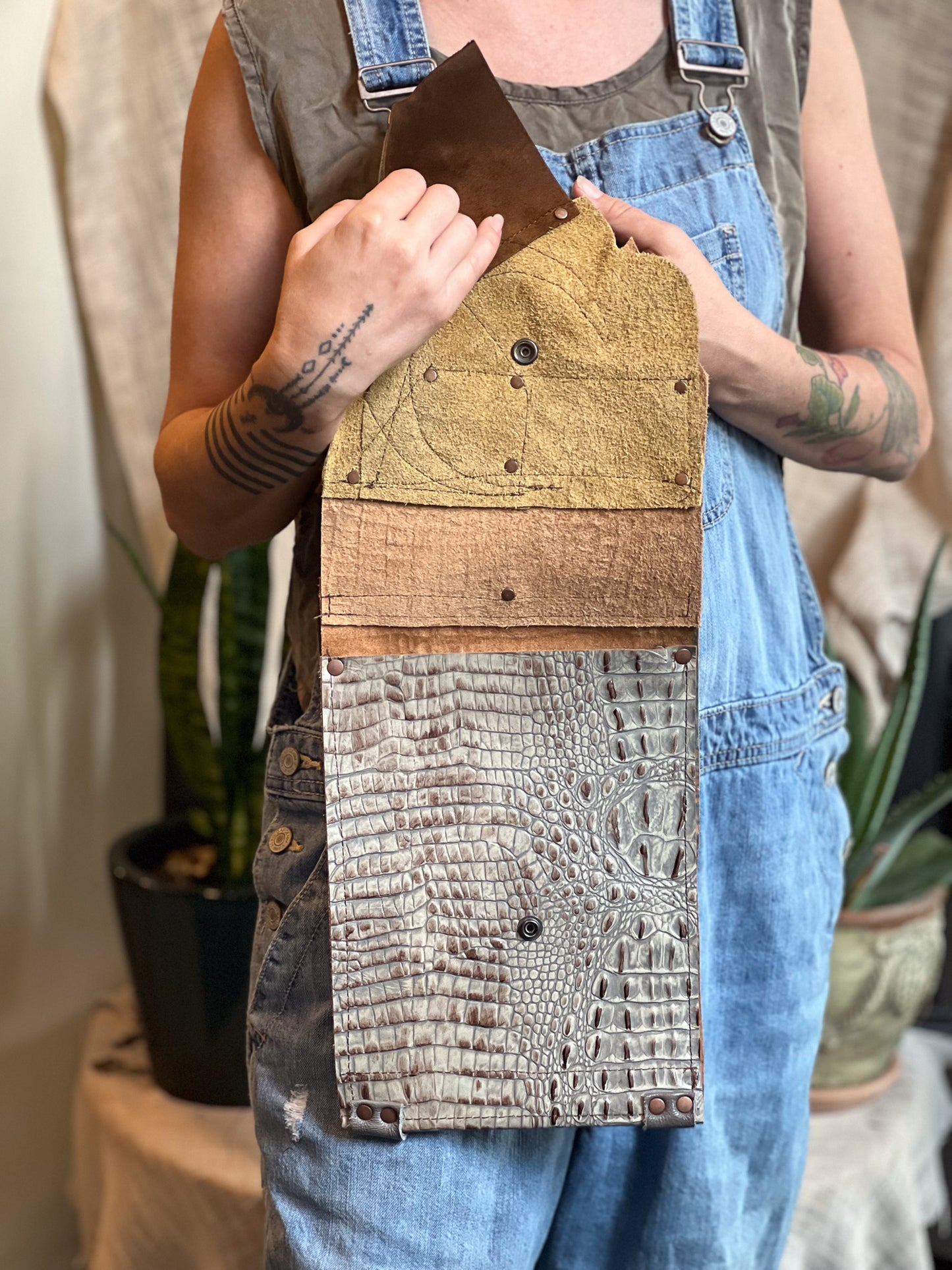 Rustic Moon Leather Mini Backpack