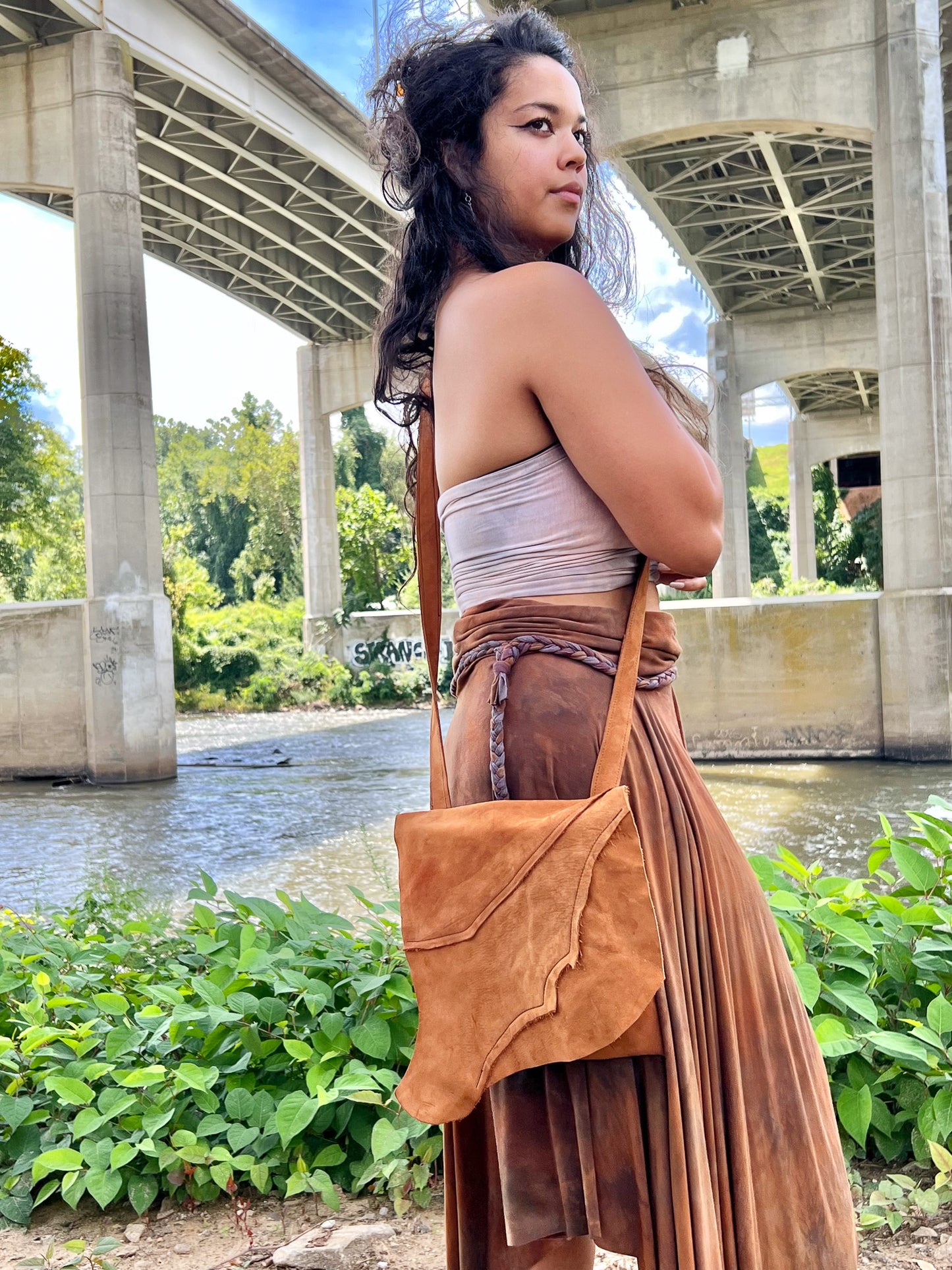 Soft Nubuck Sienna Leather Crossbody Bag