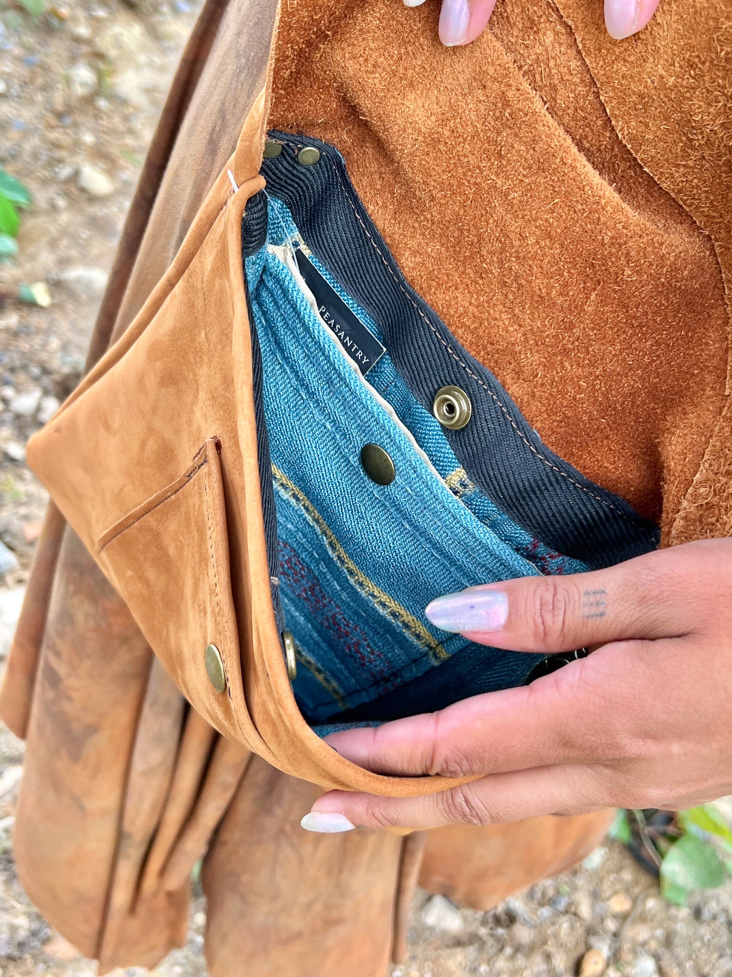Soft Nubuck Sienna Leather Crossbody Bag