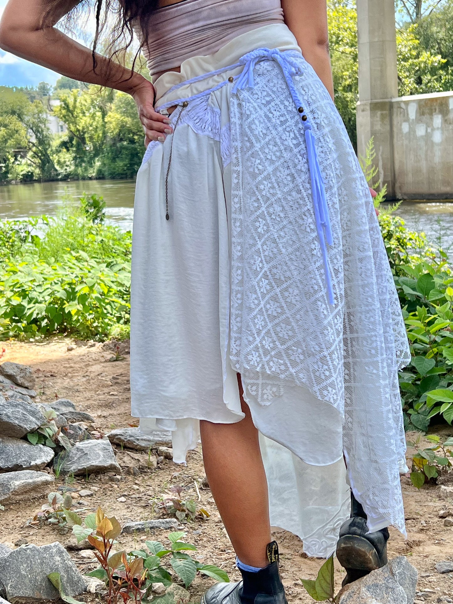 Cream Sheer & Lace She-Wolf Skirt