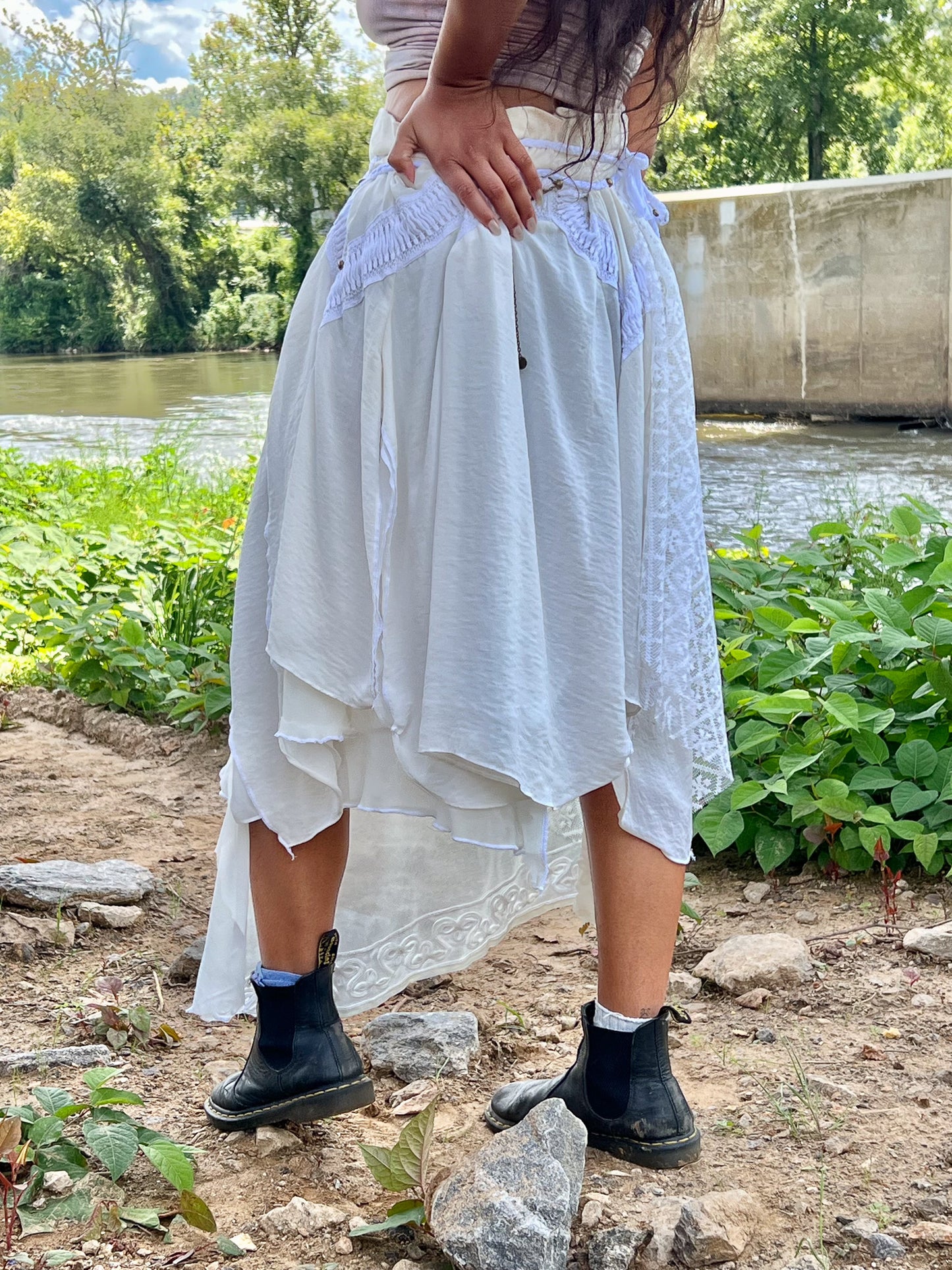 Cream Sheer & Lace She-Wolf Skirt