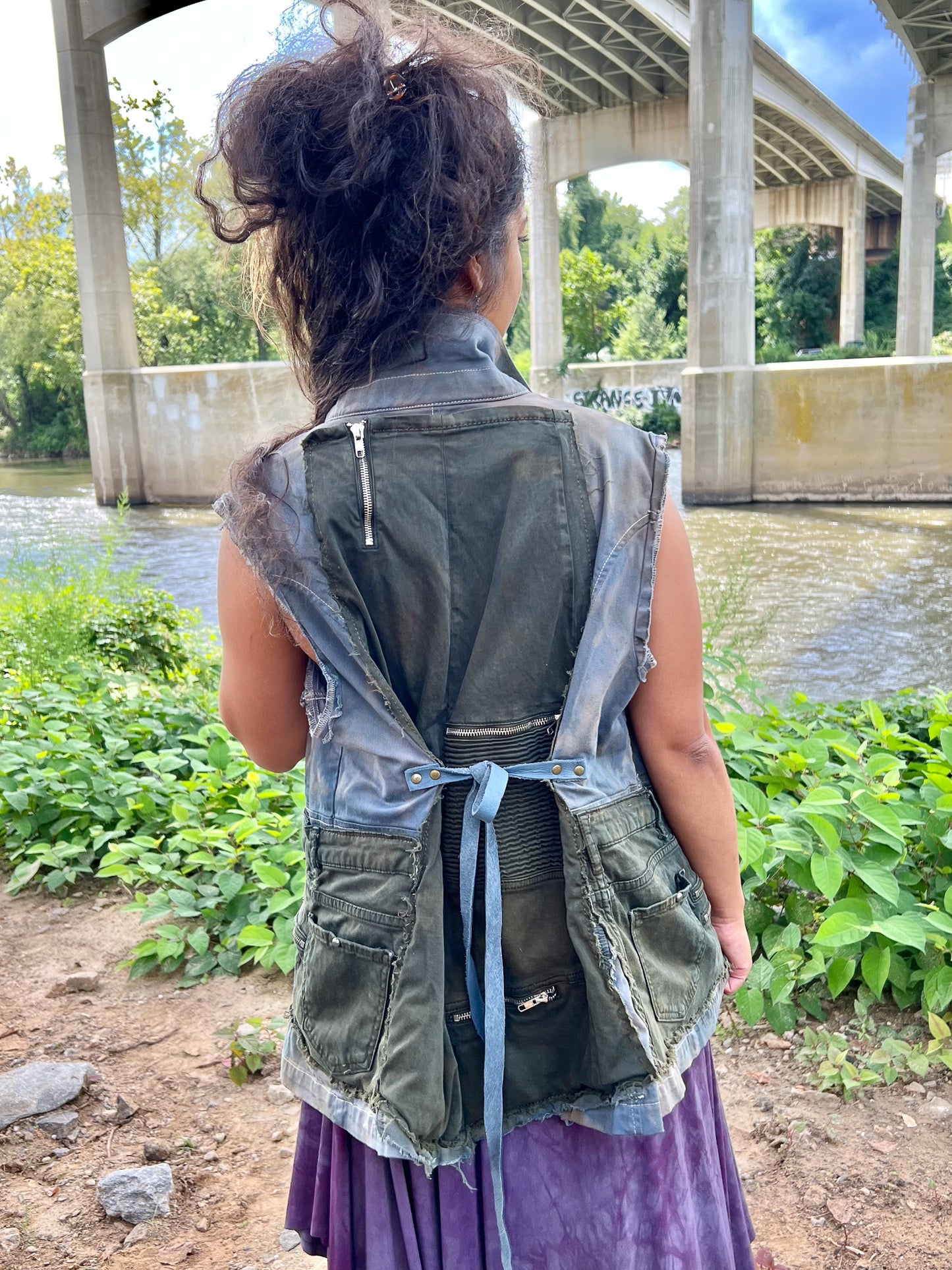 Army Green & Cyan Apocalyptic Vest