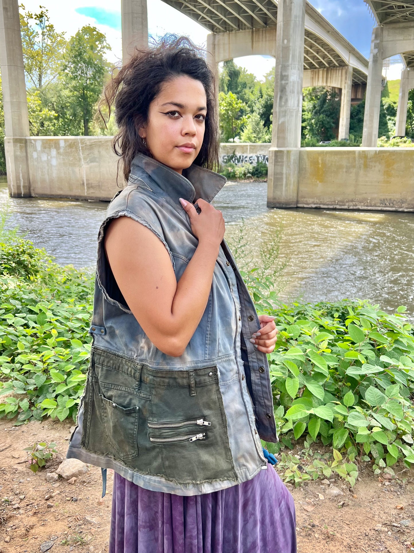Army Green & Cyan Apocalyptic Vest