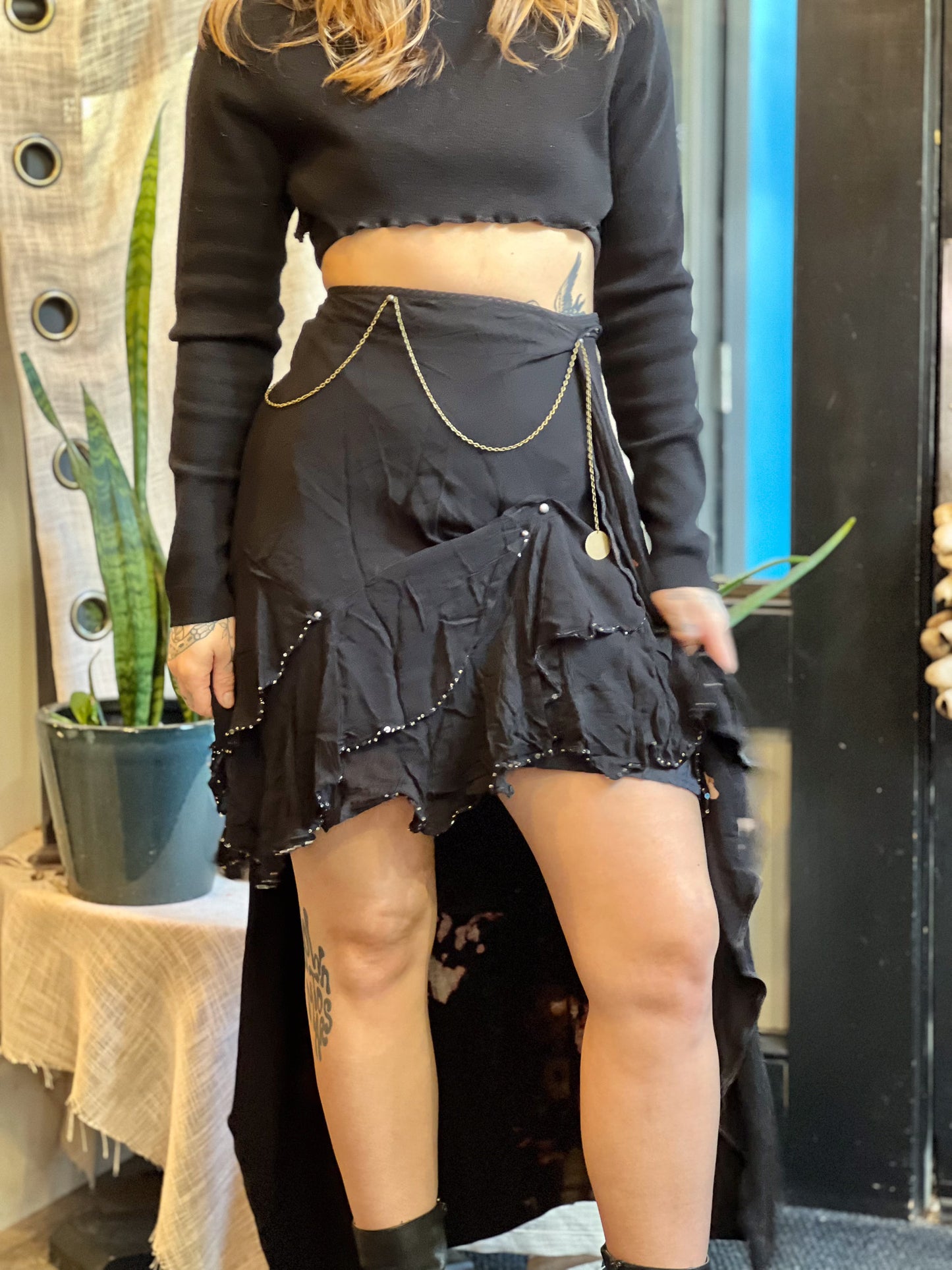 Bleached Dark Goddess High / Low Skirt
