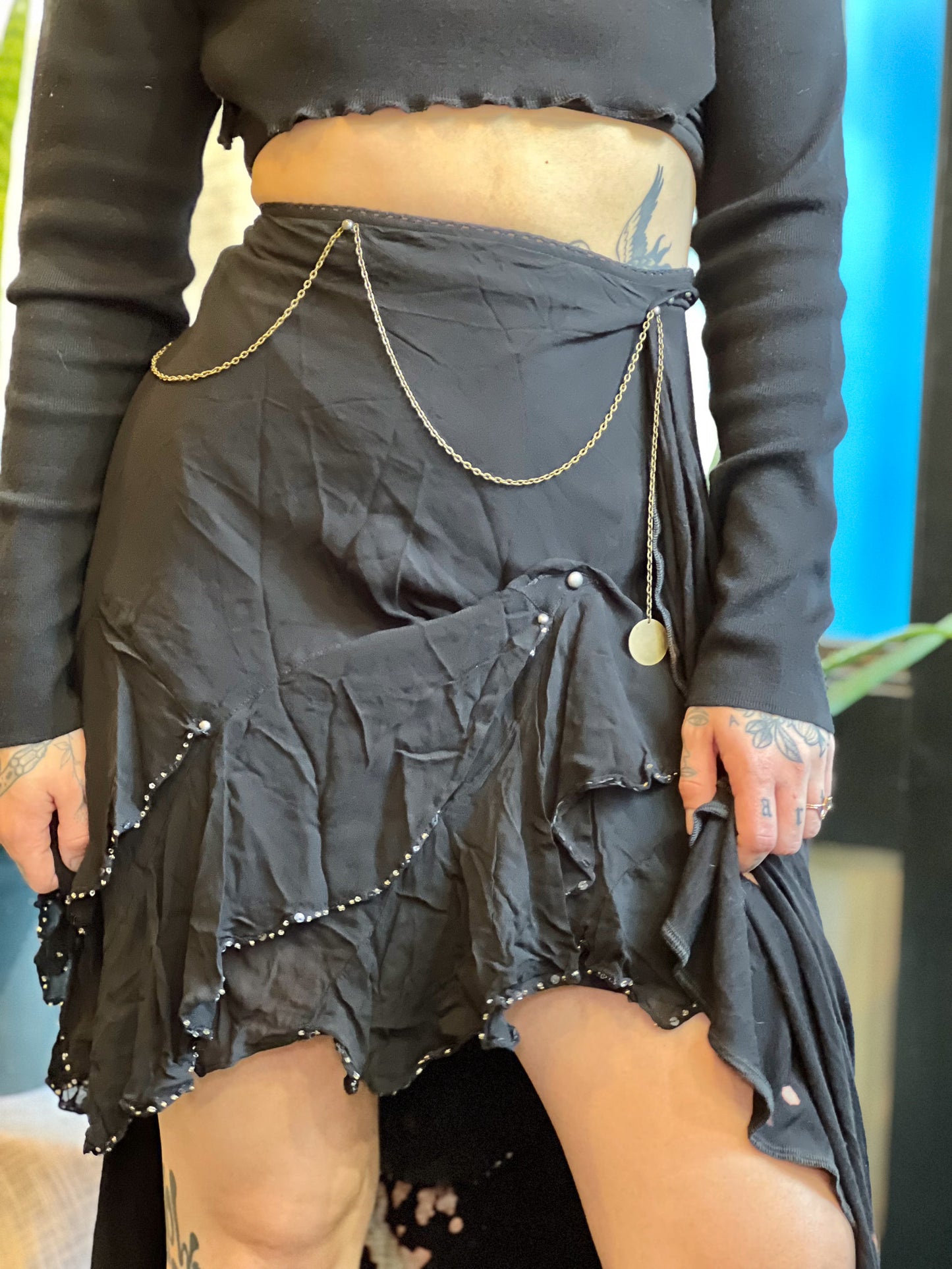 Bleached Dark Goddess High / Low Skirt