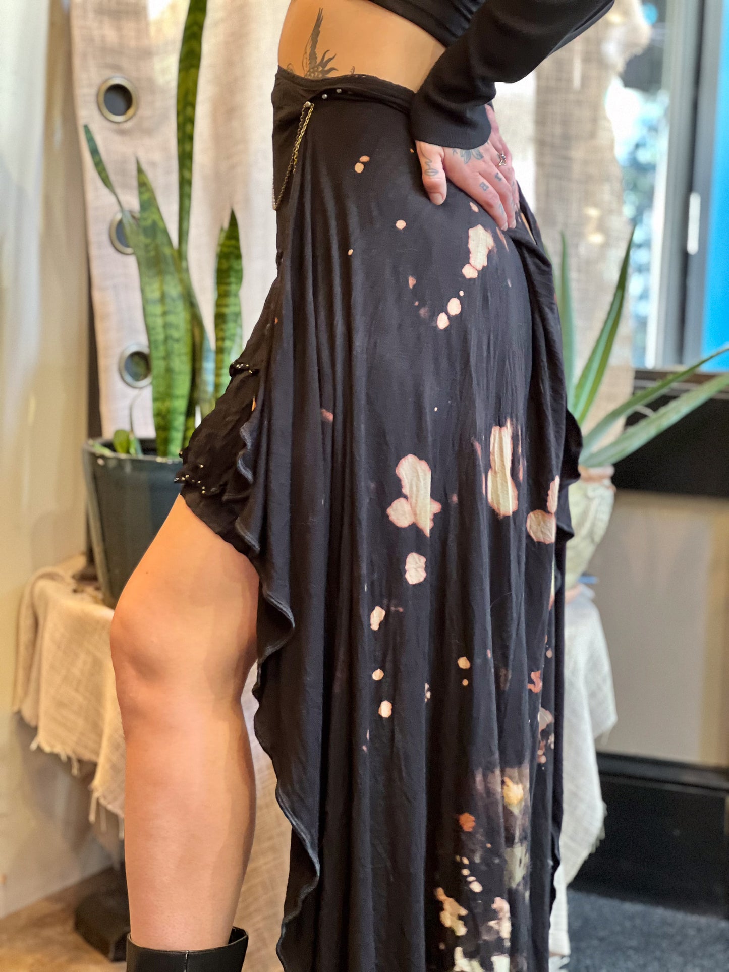 Bleached Dark Goddess High / Low Skirt