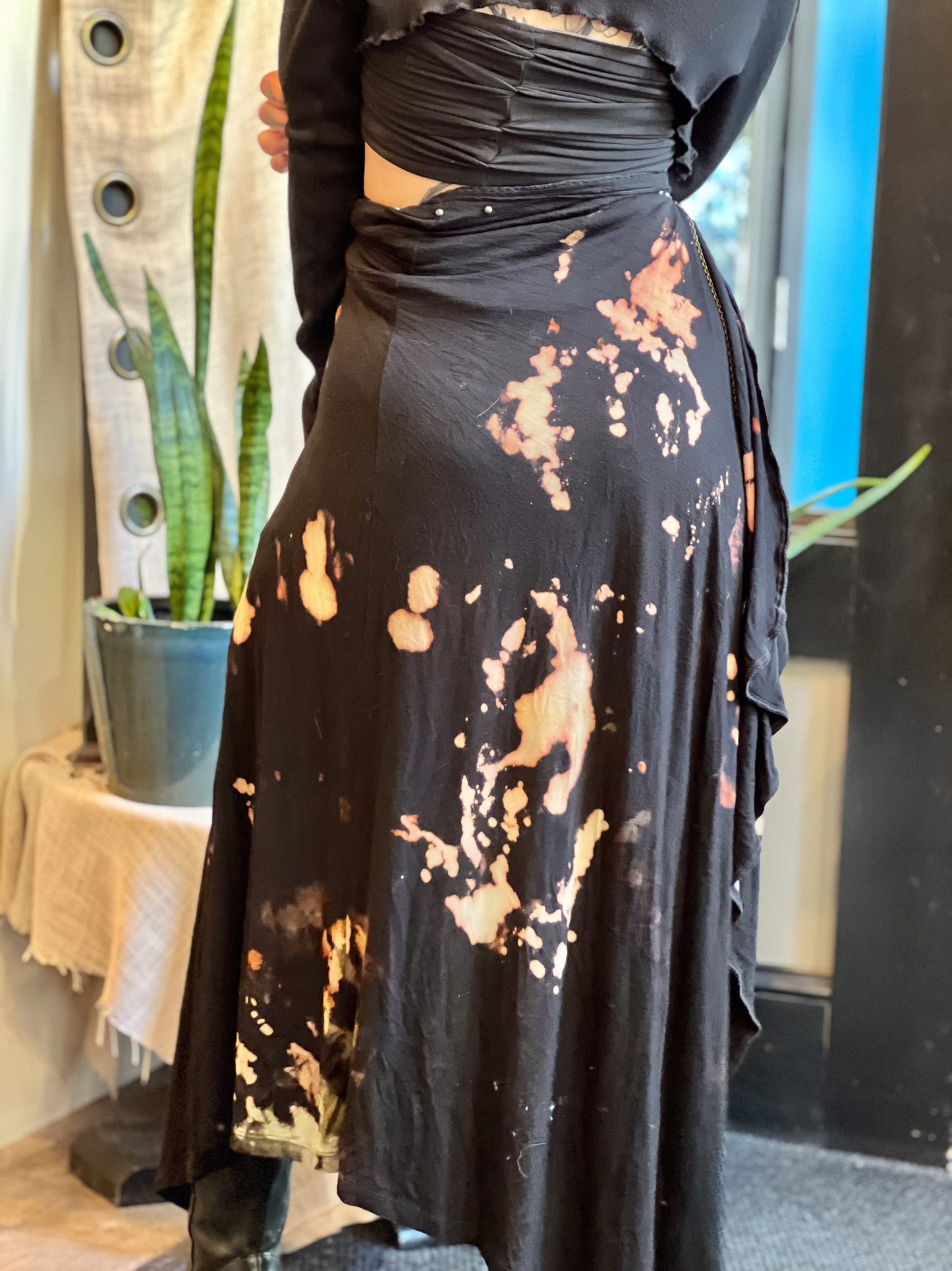 Bleached Dark Goddess High / Low Skirt