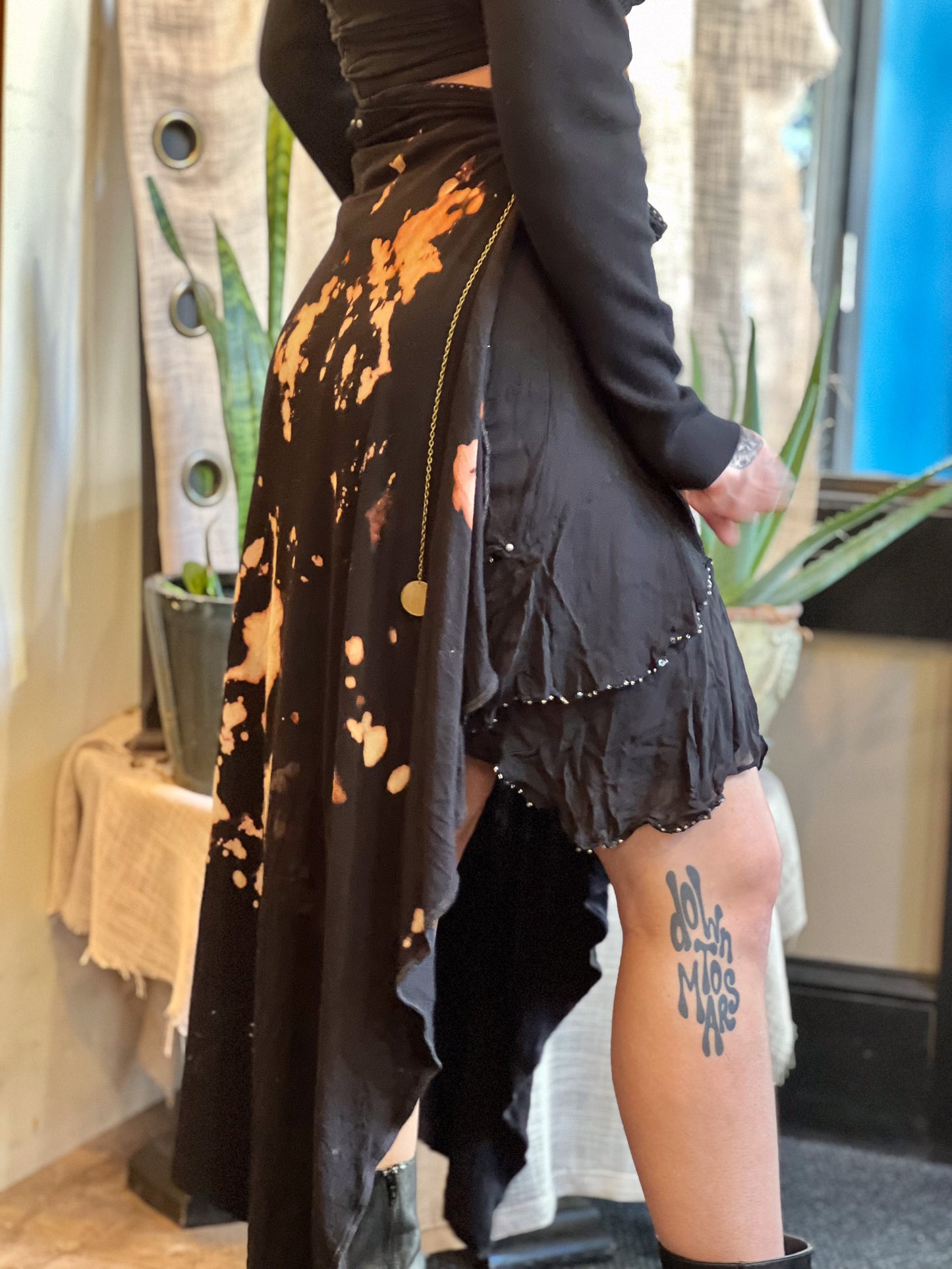 Bleached Dark Goddess High / Low Skirt