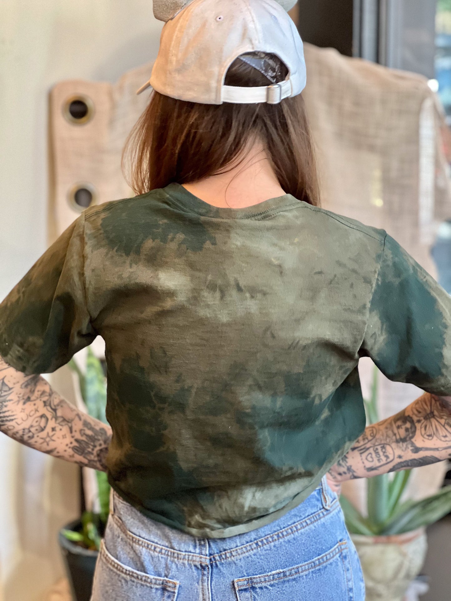 Dark Moss Dyed 100% Cotton T-shirt