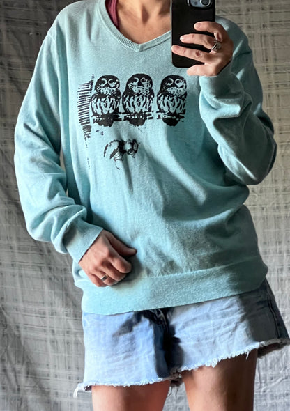 Wintermint Owl Sweater