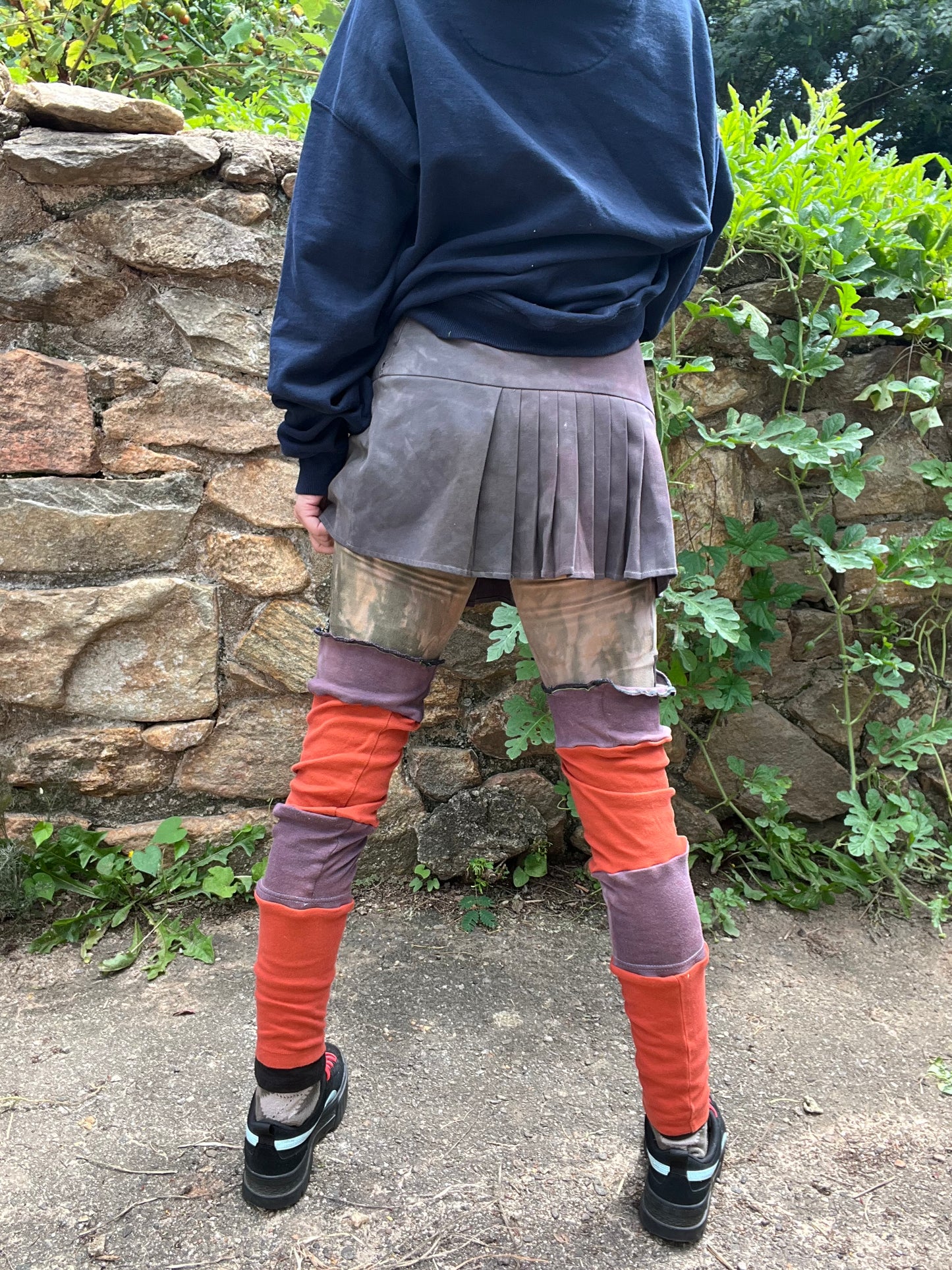 Lavender & Orange Striped Leg Warmers