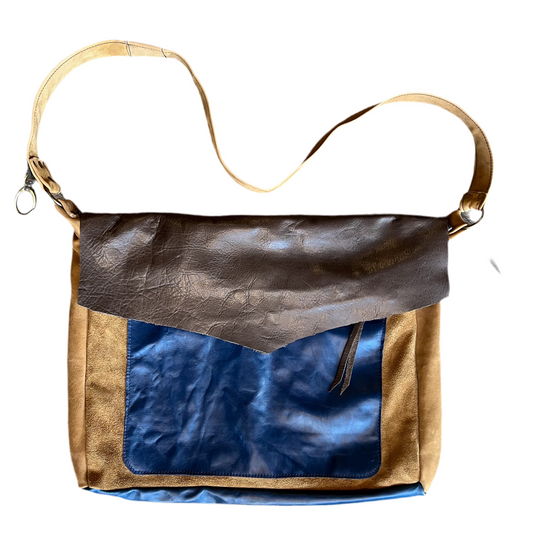 BB Ivey Cobalt & Milan Chestnut Messenger Bag