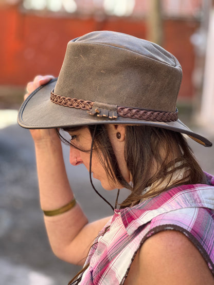 American Hat Makers - Brown Leather ‘Crusher’ Hat