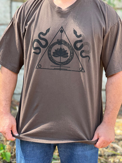 ‘Protection of the Transforming’ Brown Organic Cotton T-Shirt