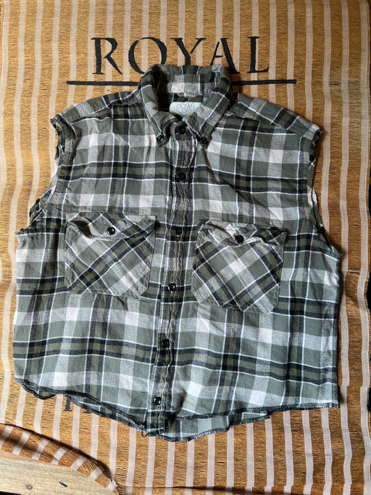 Slate Plaid Flannel w/ Owl Print