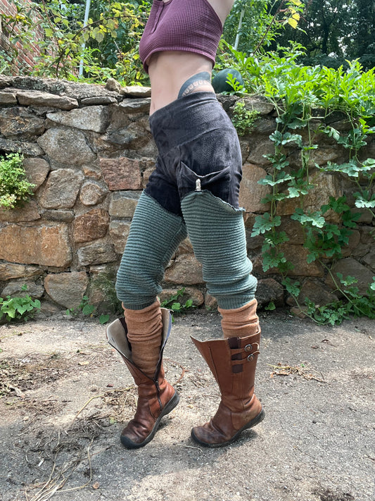 Eucalyptus & Sienna Sweater Legwarmers
