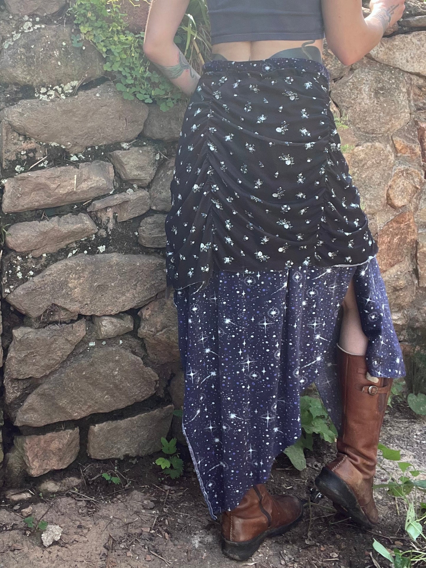 Starry-Night High Low Skirt