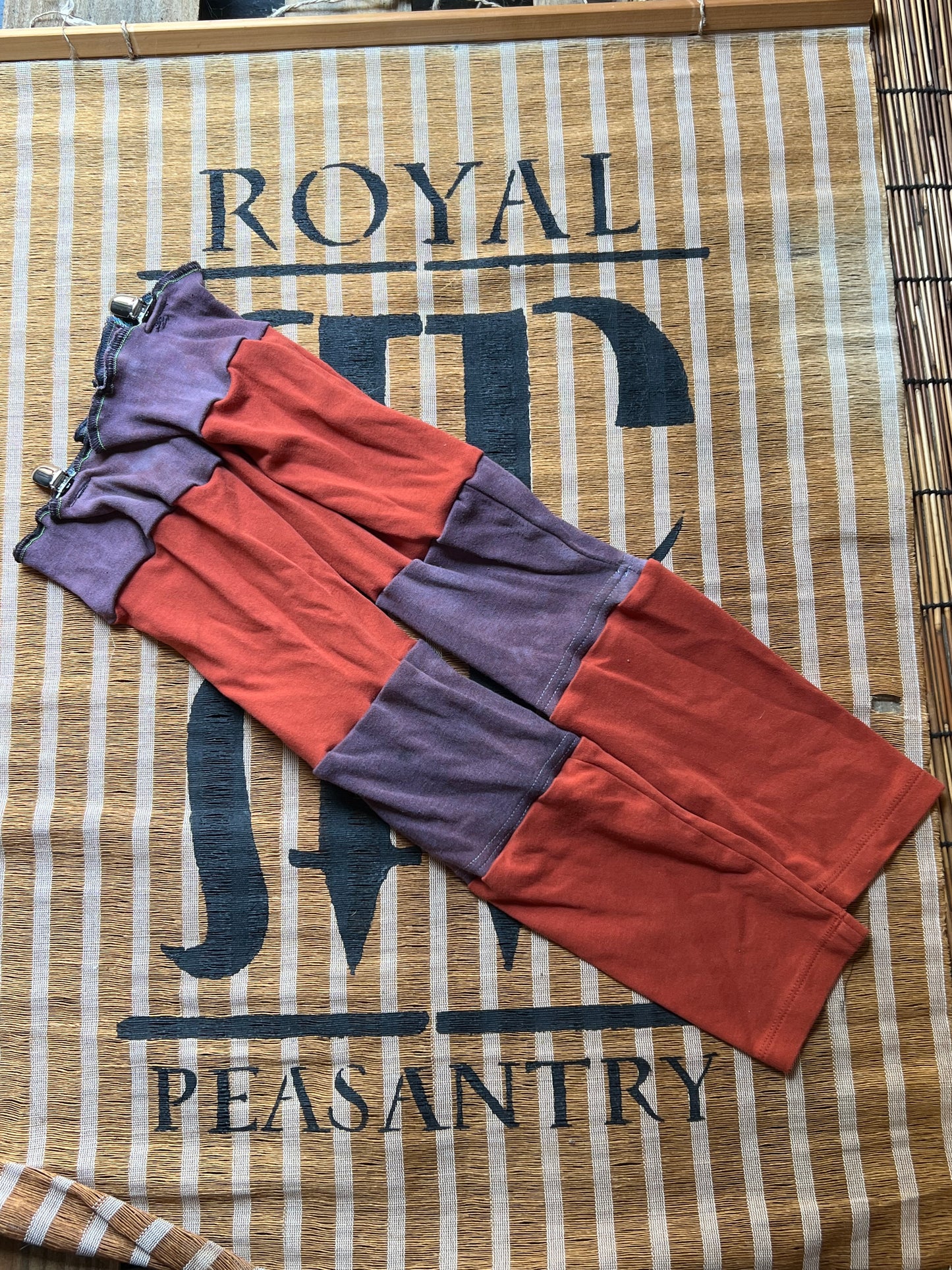 Eggplant & Orange Stripped Leg-warmers