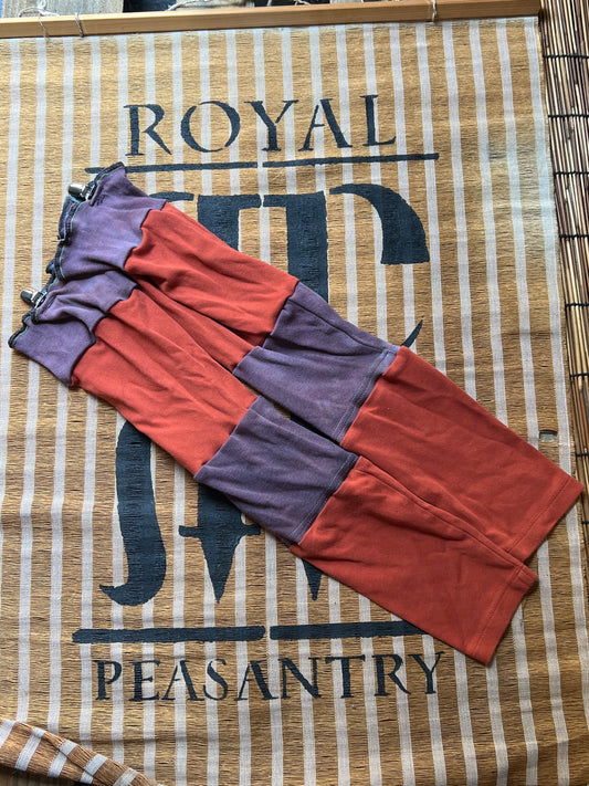 Eggplant & Orange Stripped Leg-warmers