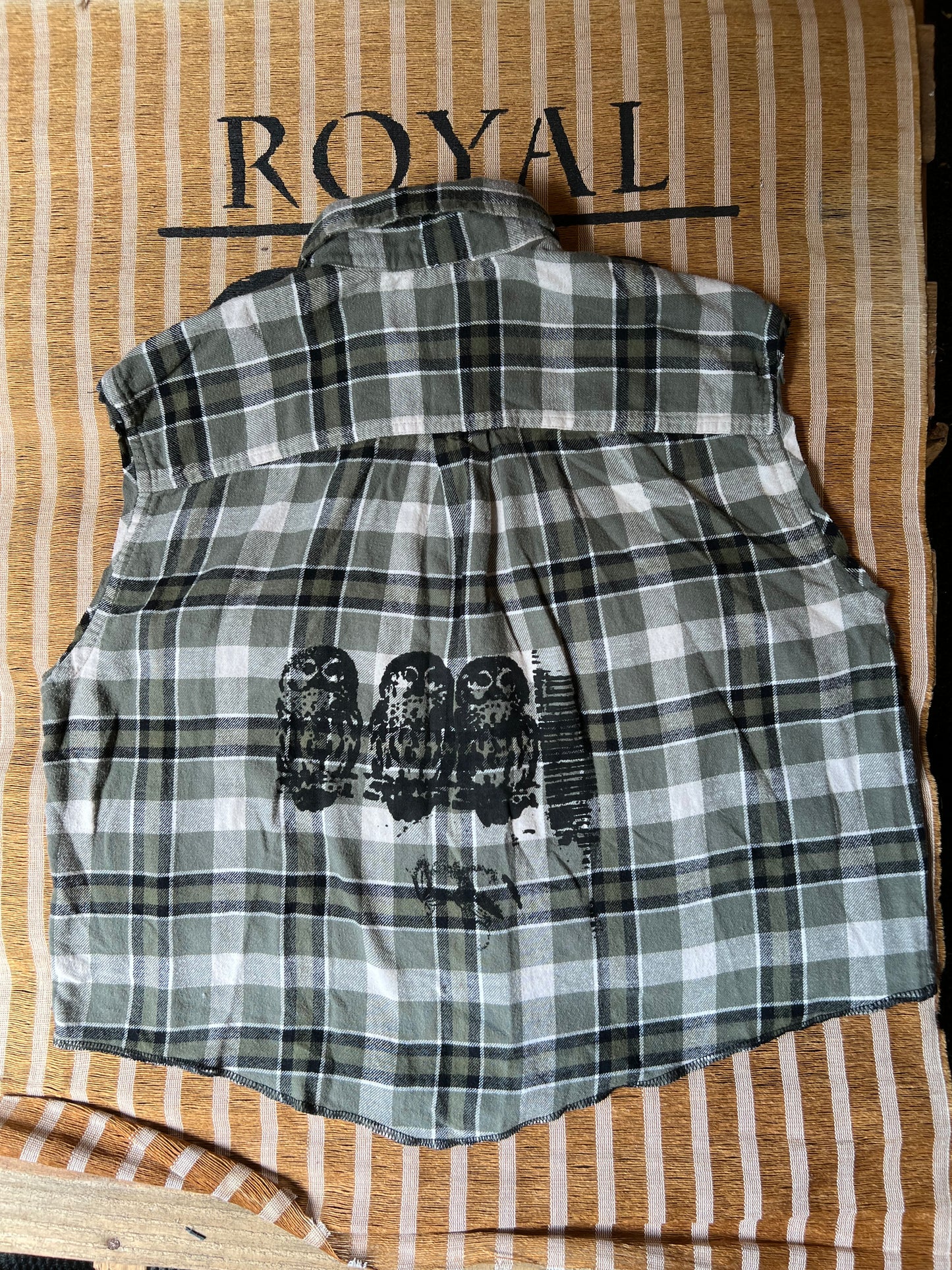 Slate Plaid Flannel w/ Owl Print