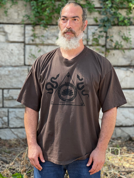 ‘Protection of the Transforming’ Brown Organic Cotton T-Shirt