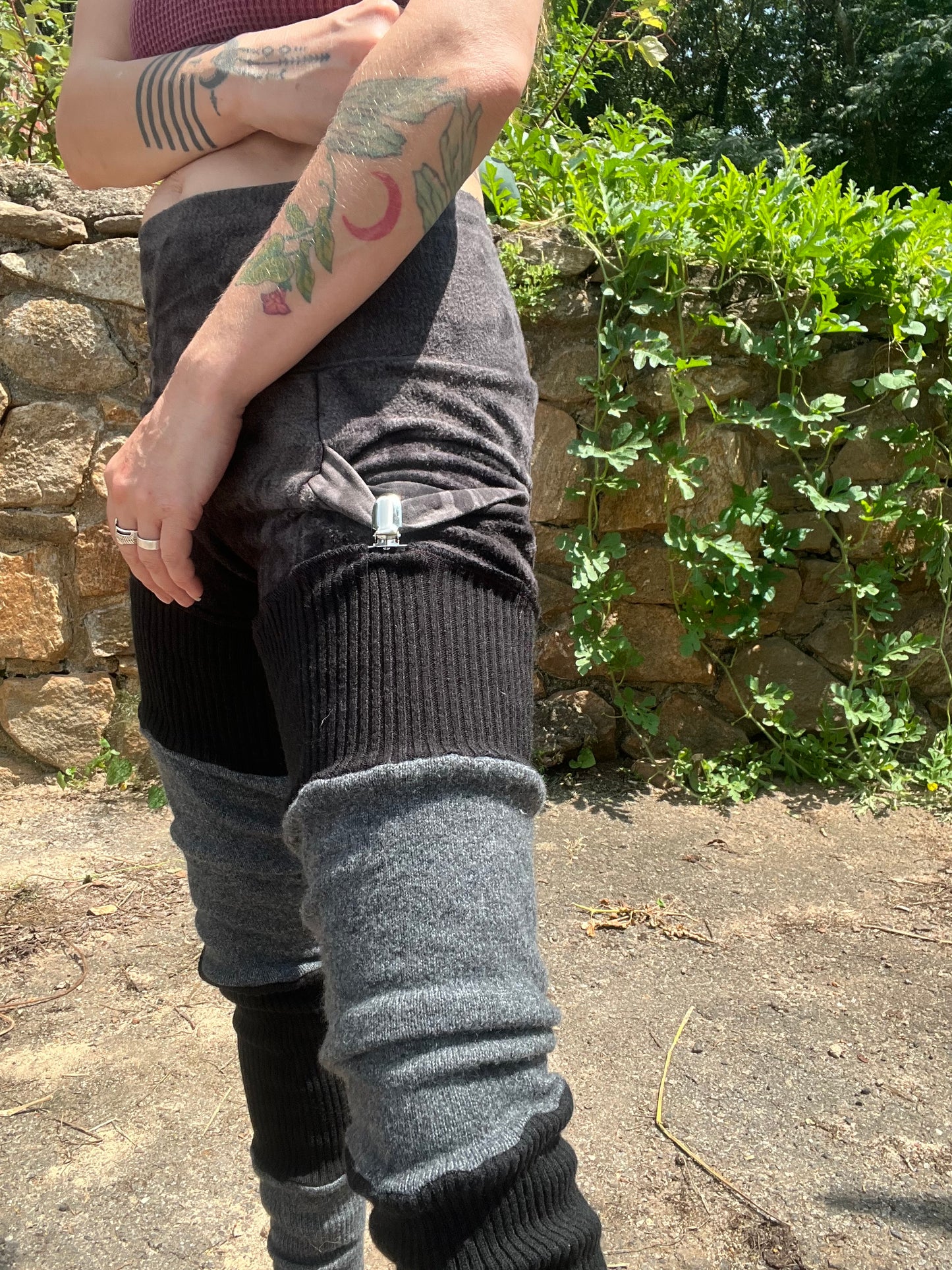 Black & Smoke Sweater leggings