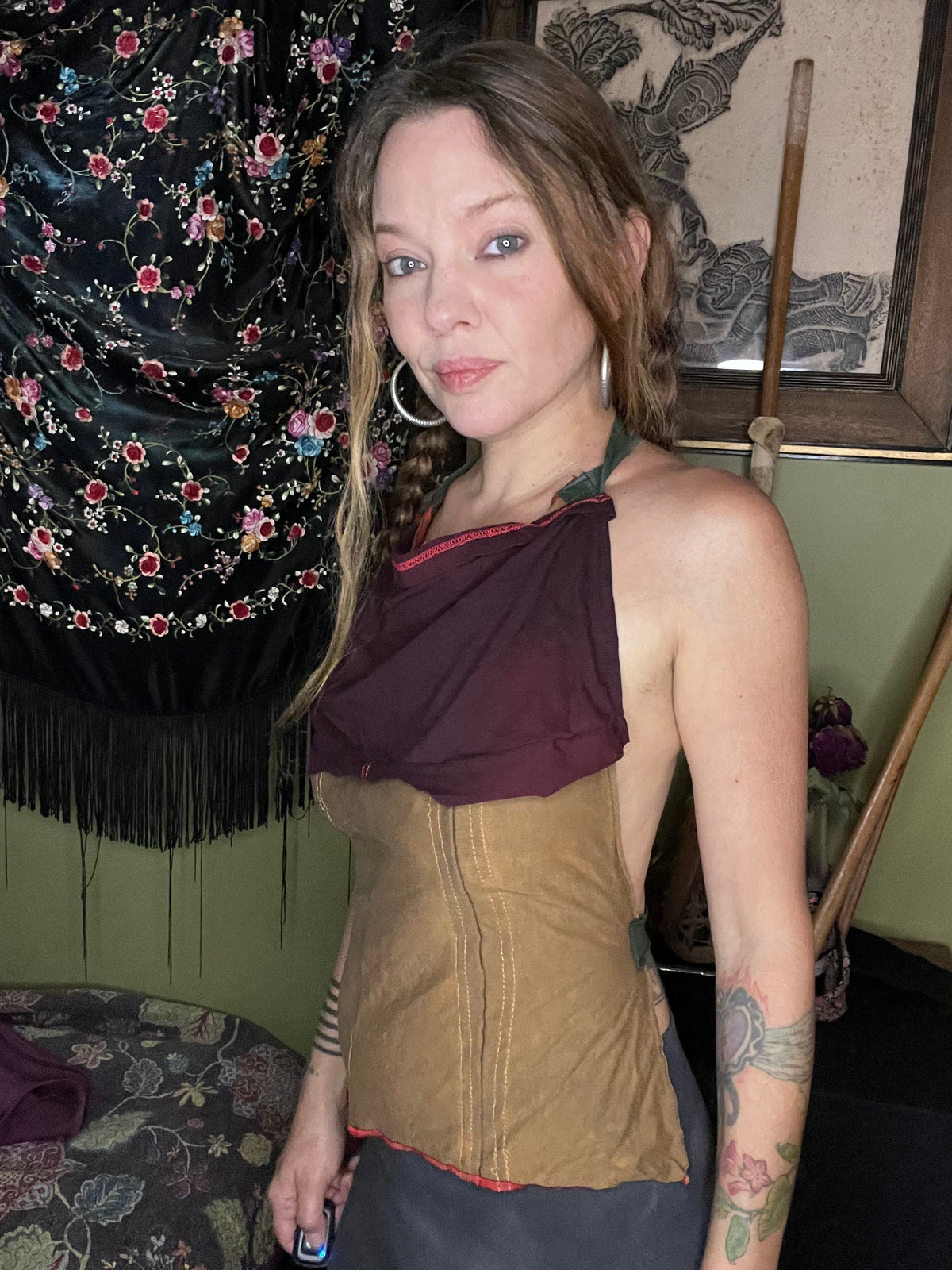 Two-Tone 100% Cotton Halter Top