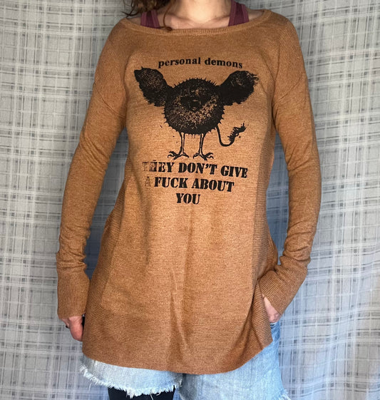 Brown "personal demons" Sweater