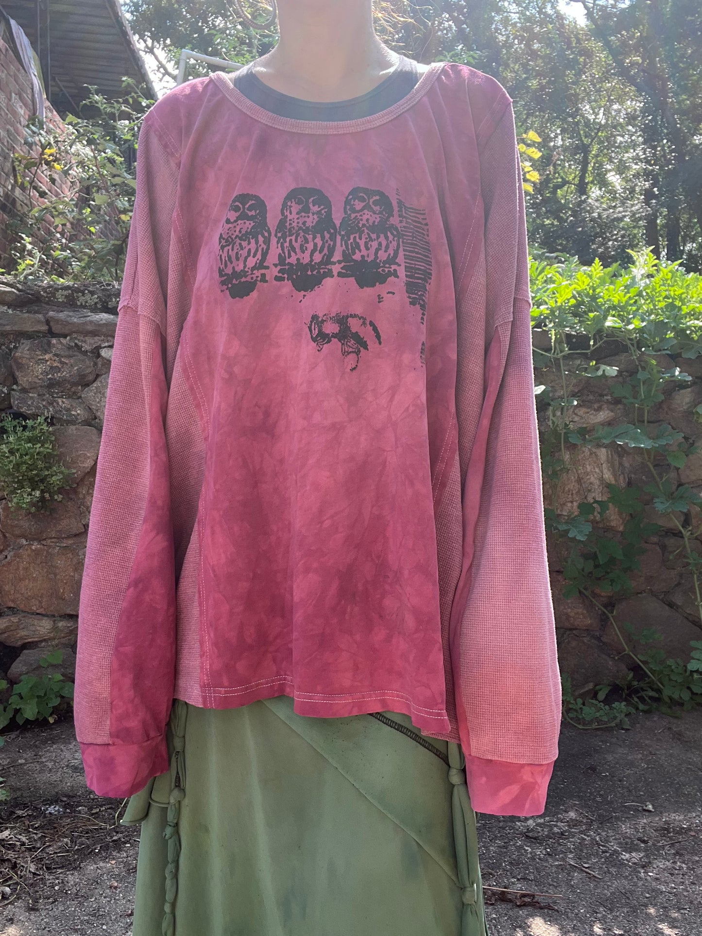 Magenta 100% Cotton 'Owl' Pullover