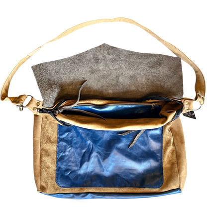 BB Ivey Cobalt & Milan Chestnut Messenger Bag