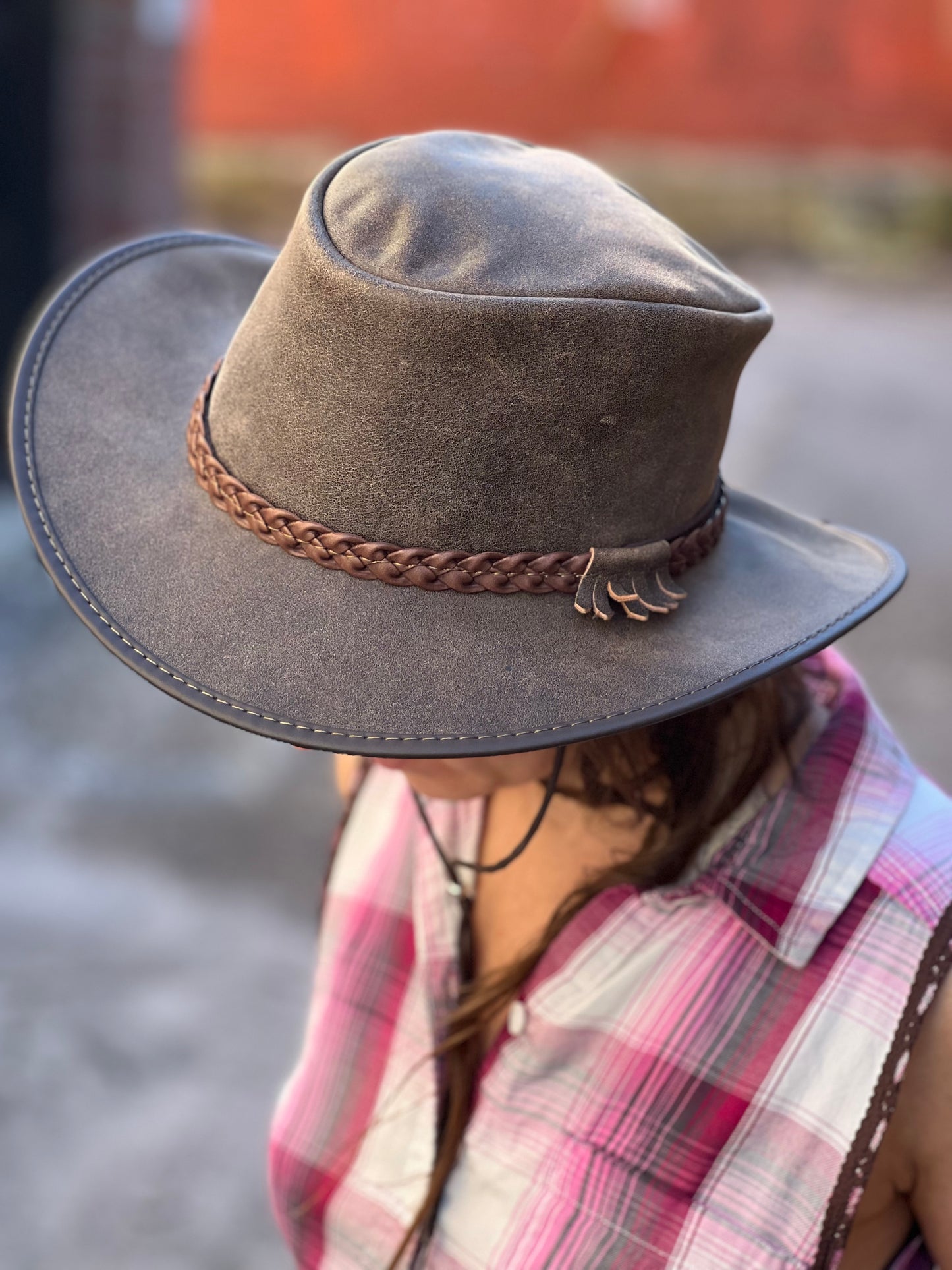 American Hat Makers - Brown Leather ‘Crusher’ Hat