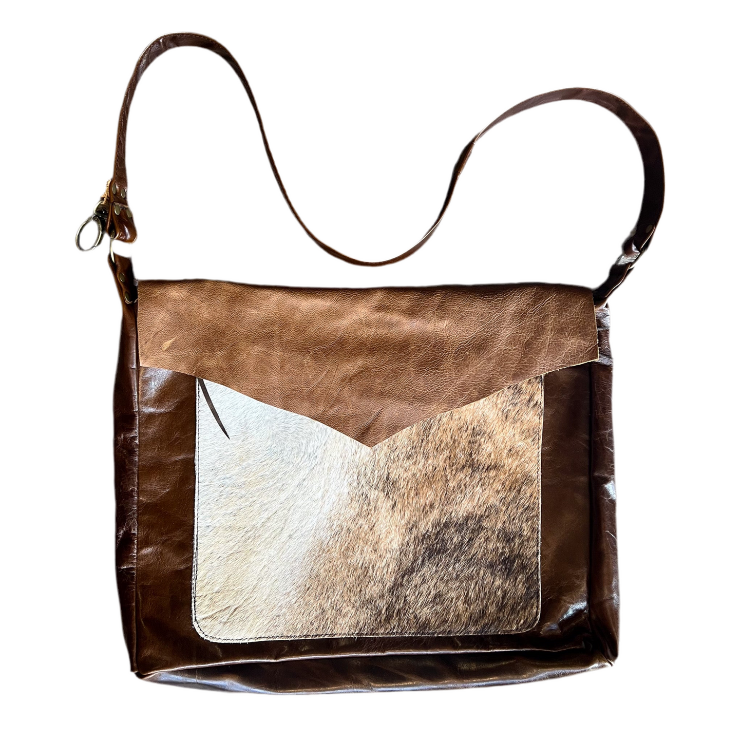 BB Ivey Umber & Cowhide Messenger Bag