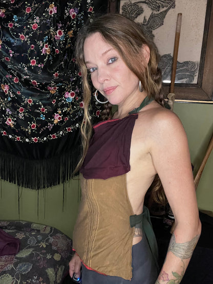 Two-Tone 100% Cotton Halter Top