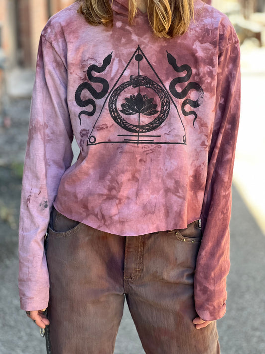 Berry Juice Dyed Hooded Long Sleeve