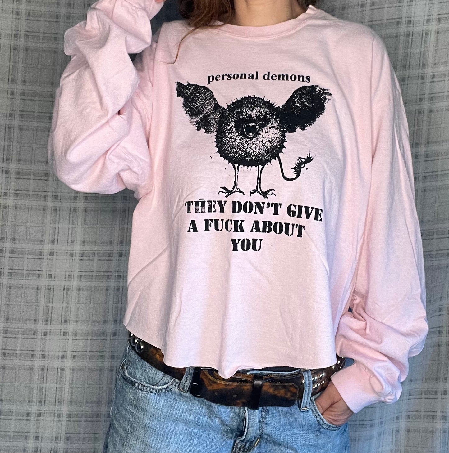 Pink Cotton "personal demons" long sleeve