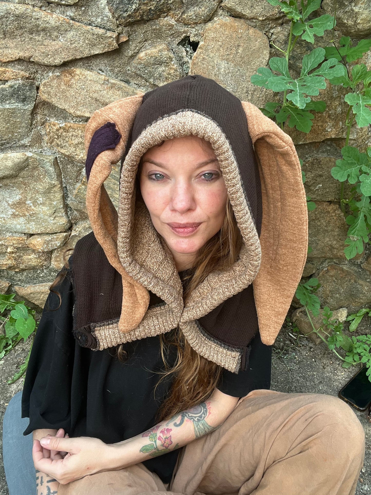 Mocha Bunny Ear Hood