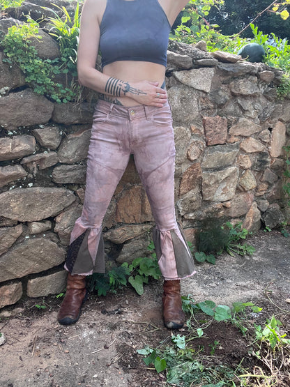 Mauve Dyed & Flare Pants